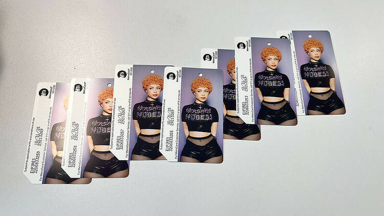 Metrocards with pictures of ice spice