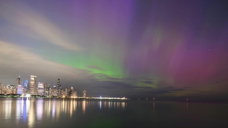 Northern Lights over Chicago
