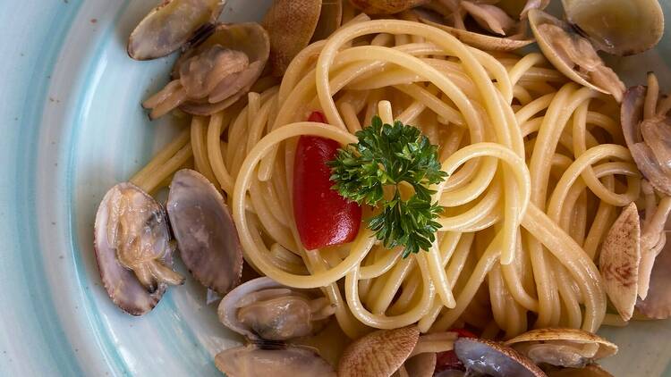 Spaghetti alle Vongole at Osteria Der Belli