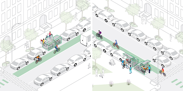 rendering of bike storage