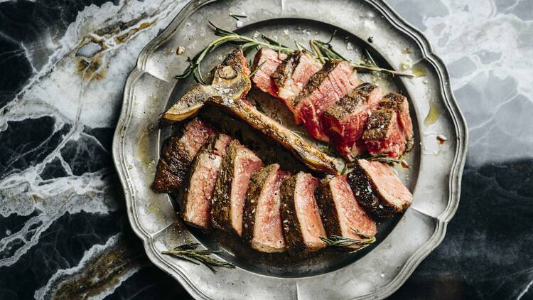 A plate of steak