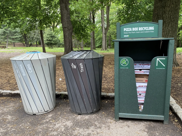 Check out the new pizza recycling boxes now in Central Park