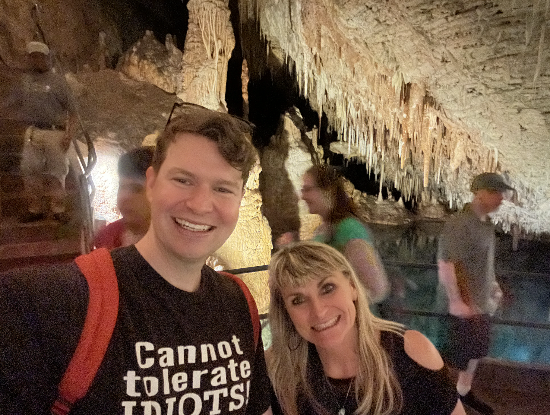 Zach Zimmerman and his mother in the Crystal Cave