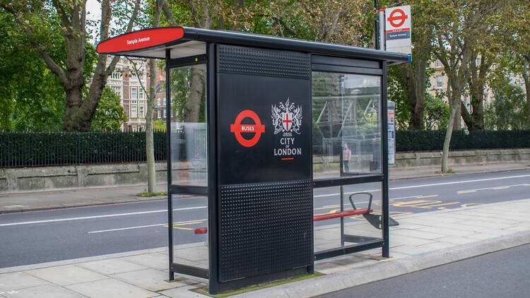 A 'floating' bus stop in London