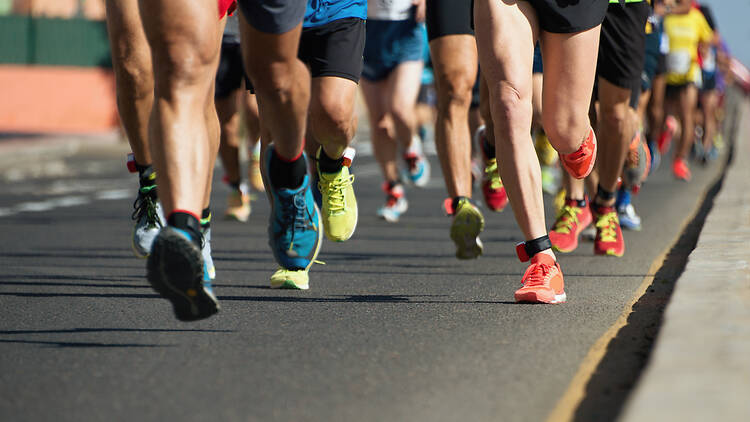 Runners in a race, marathon