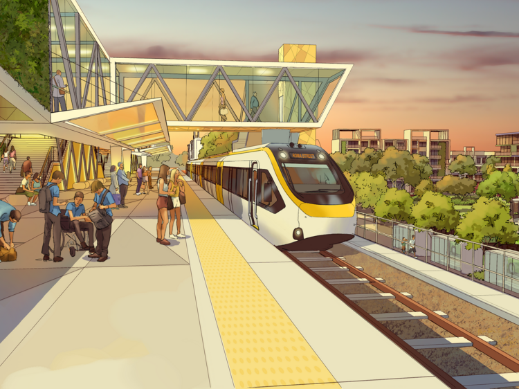 A multi-billion-dollar rail link between the Sunshine Coast and Brisbane is on track for the 2032 Olympics