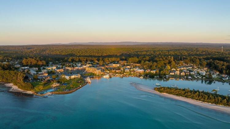 Aerial view of Huskisson in Jervis Bay