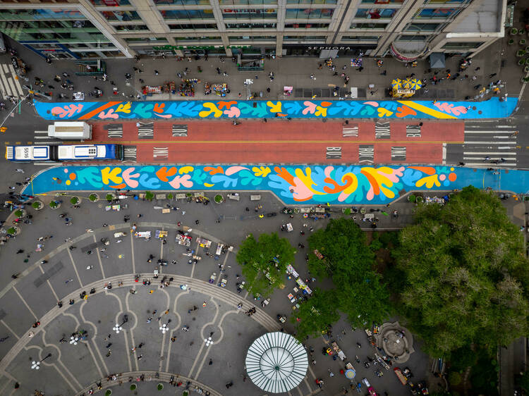 This gorgeous 7,500-square-foot street mural is now in Union Square