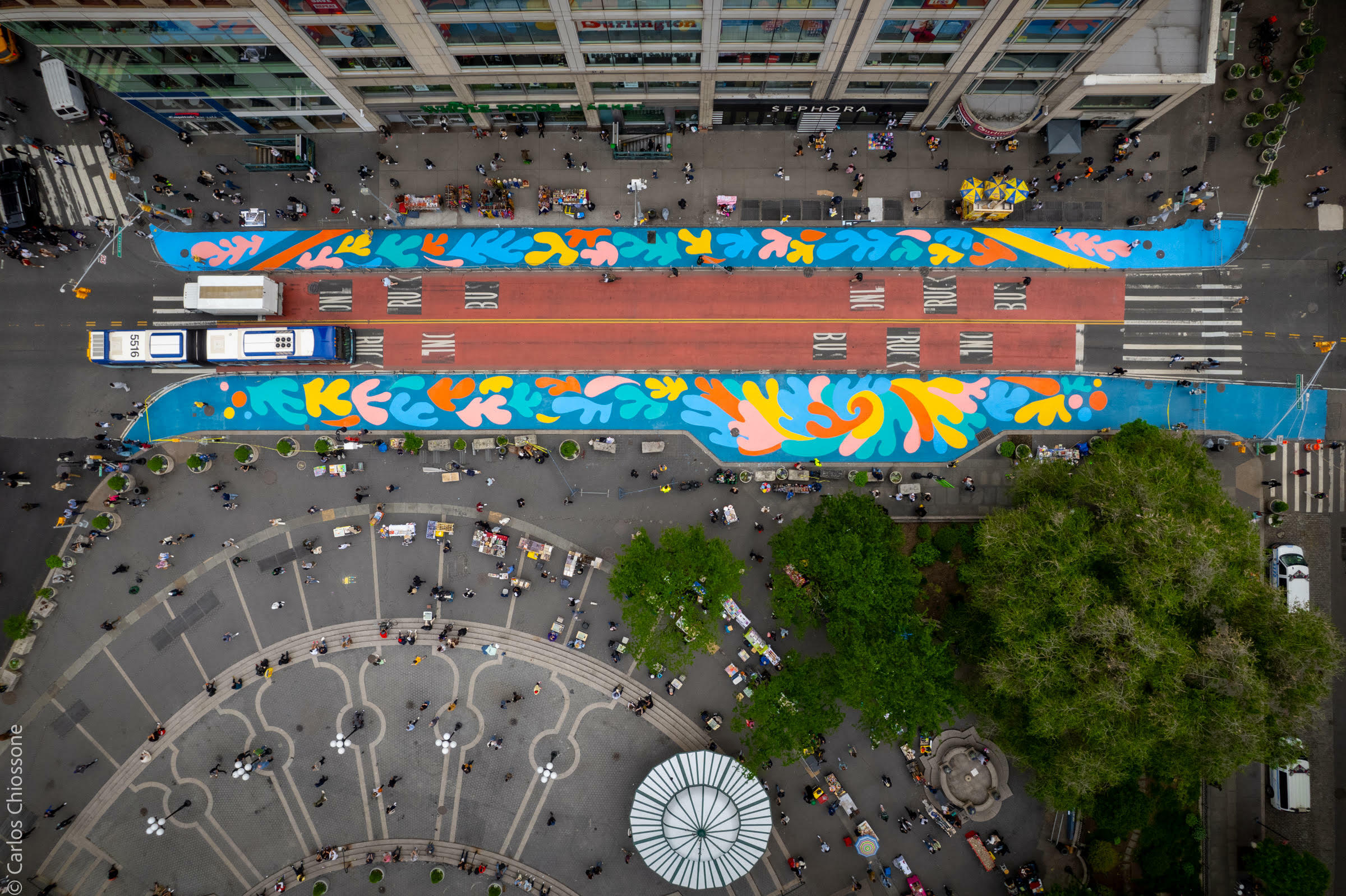 This gorgeous 7,500-square-foot street mural is now in Union Square