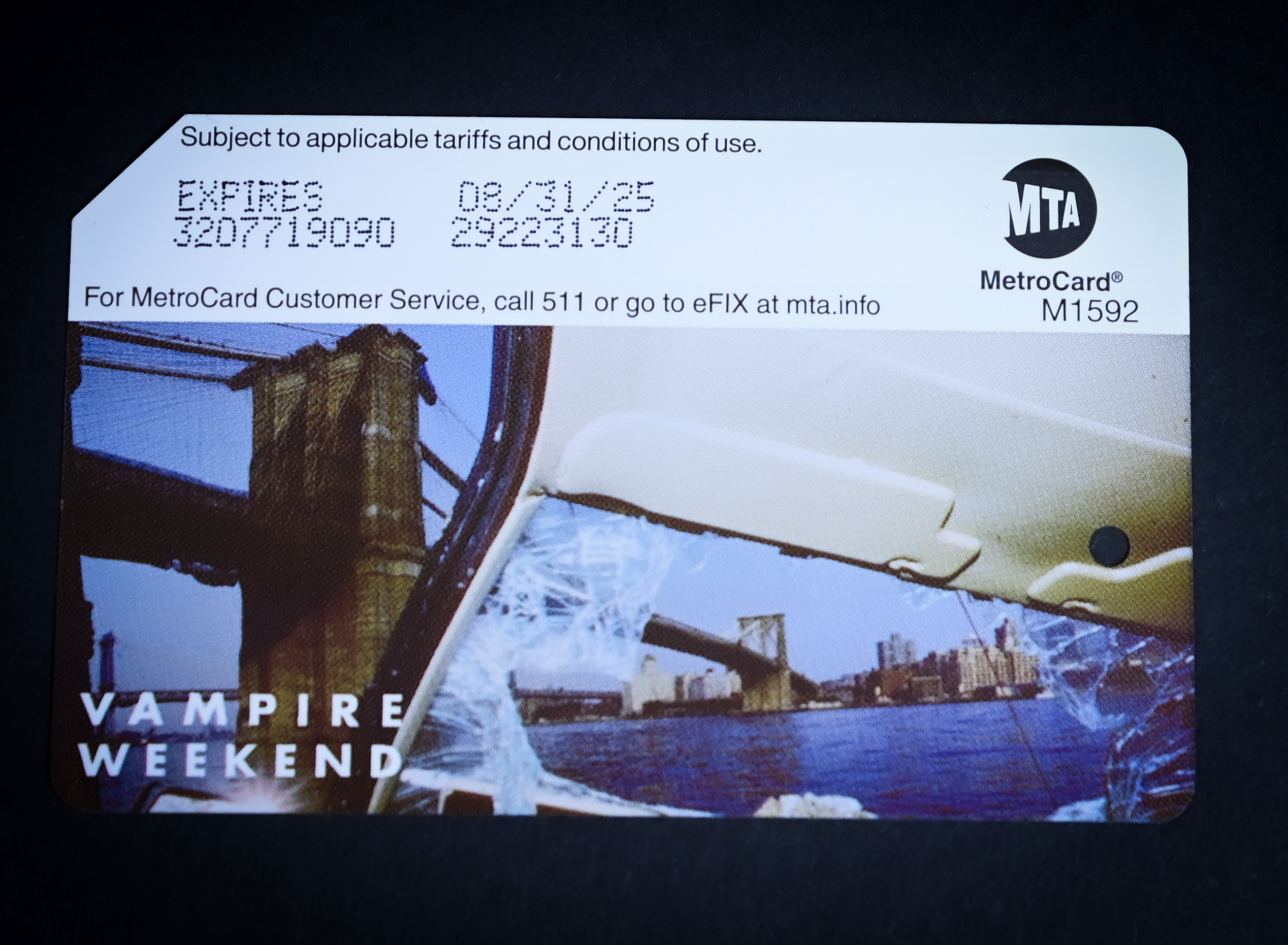 Vampire Weekend MetroCard