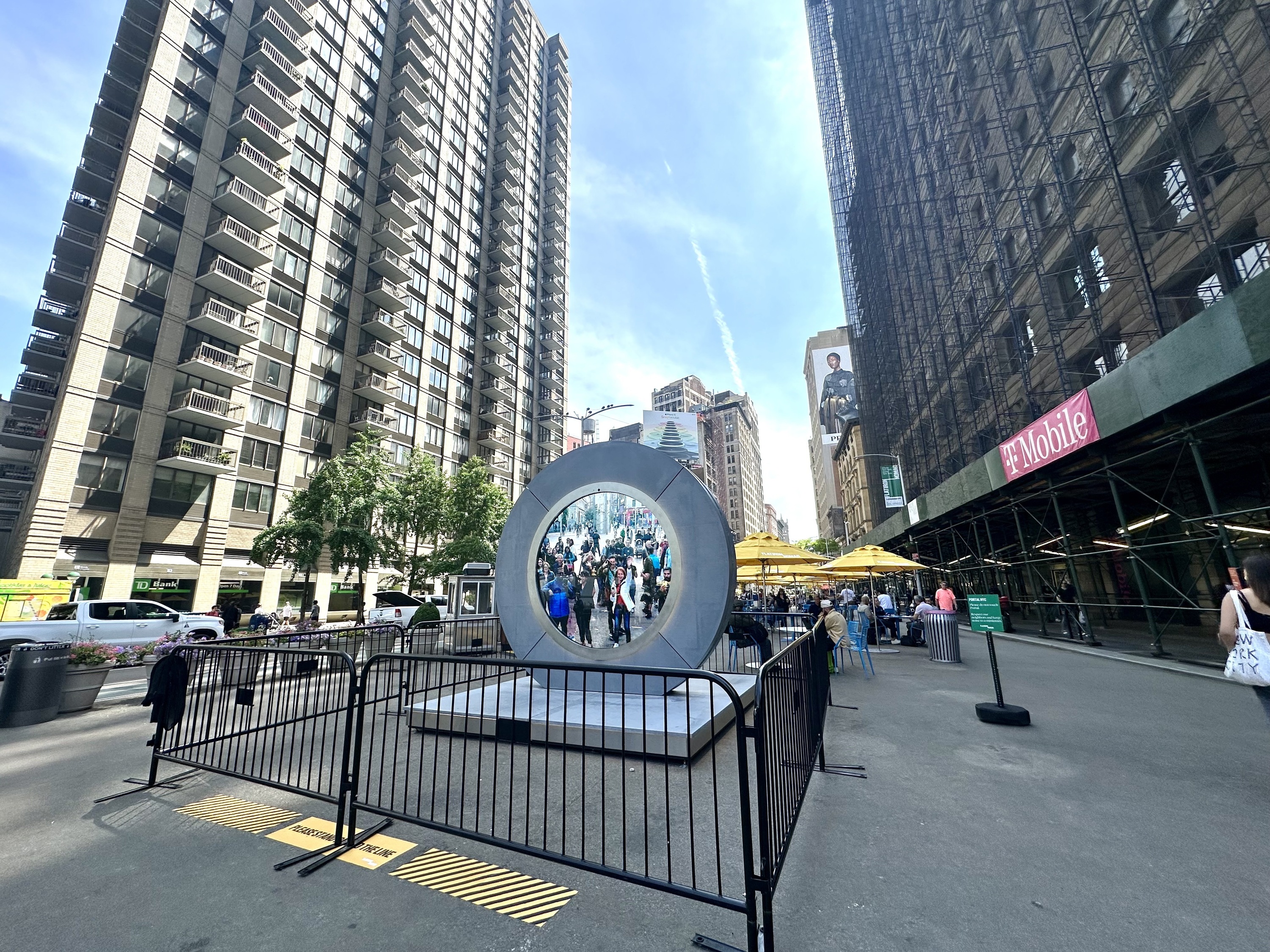 People gather in front of The Portal.