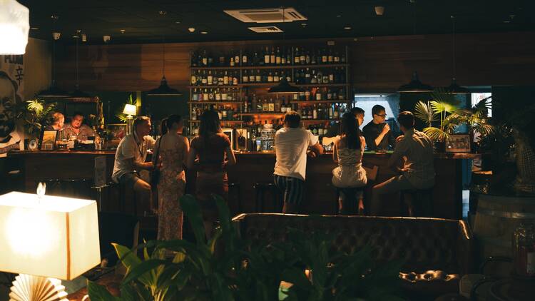 Dark bar interior