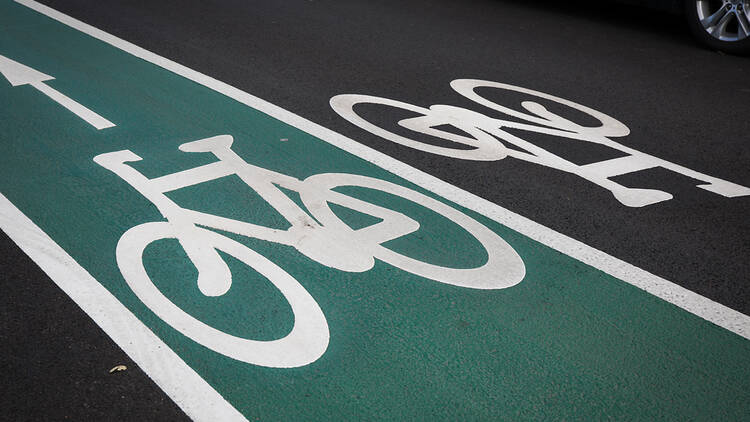 Cycle lane in London