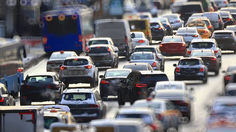 Traffic jam on highway