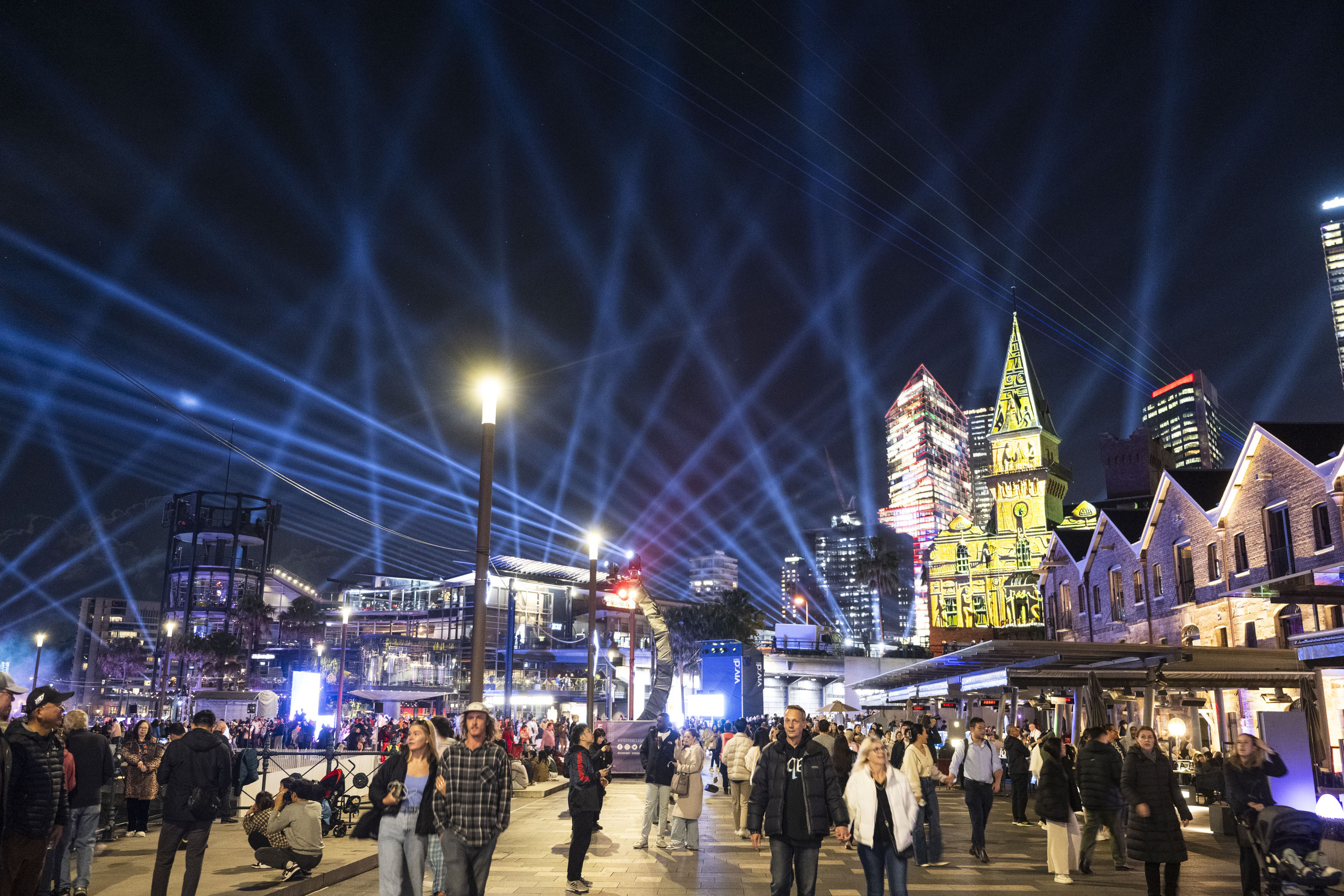 People walking during Vivid Sydney 2024