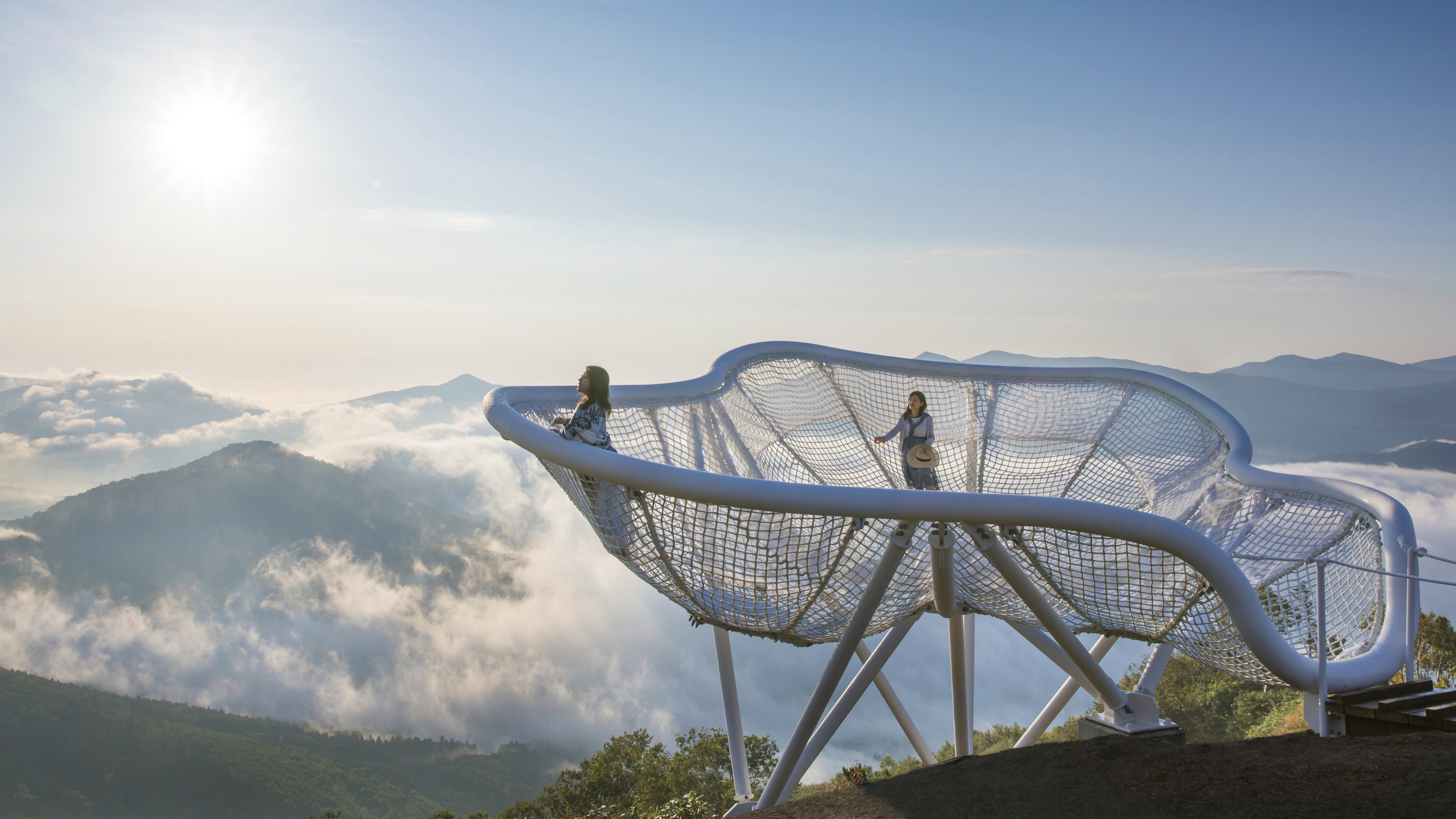 The mountaintop Unkai Terrace in Hokkaido opens out to a sea of clouds