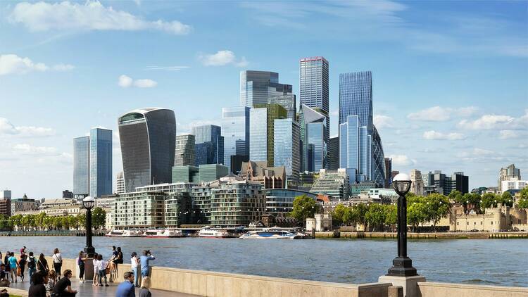 London city skyline with new skyscraper One Undershaft