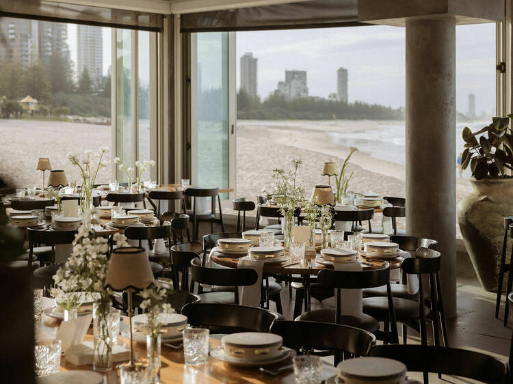 Dining room overlooking beach