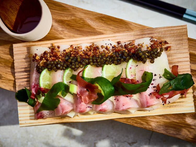 Feast on Japanese-leaning cuisine with inspo from the Med at Endo Kazutoshi‘s Kioku