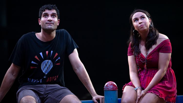 Actors onstage in Counting and Cracking