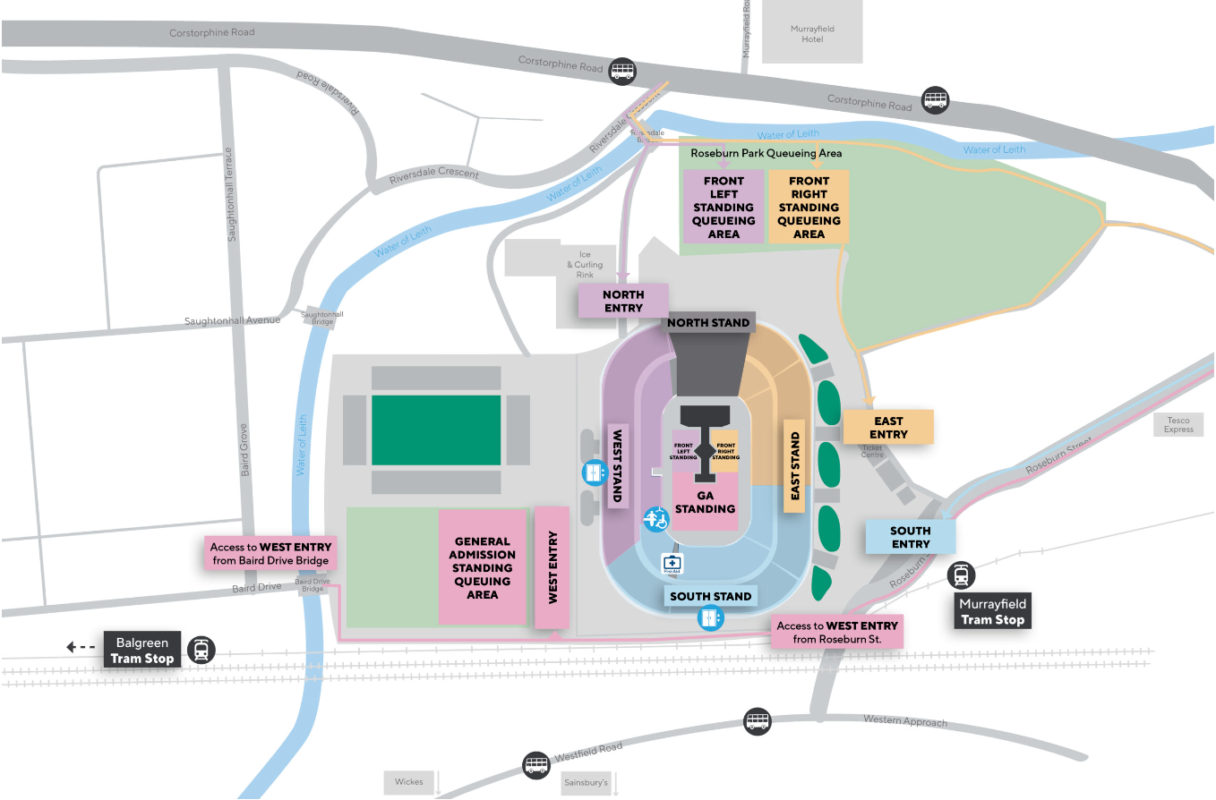 map for murrayfield stadium 