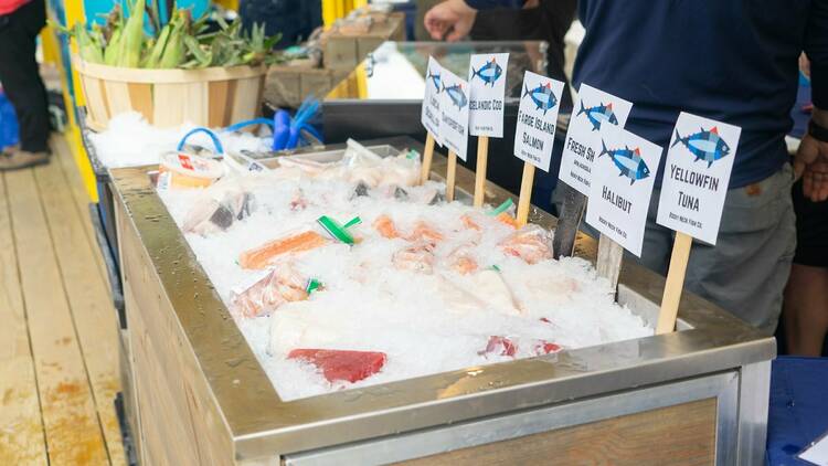 Rocky Neck Fish at a farmers market