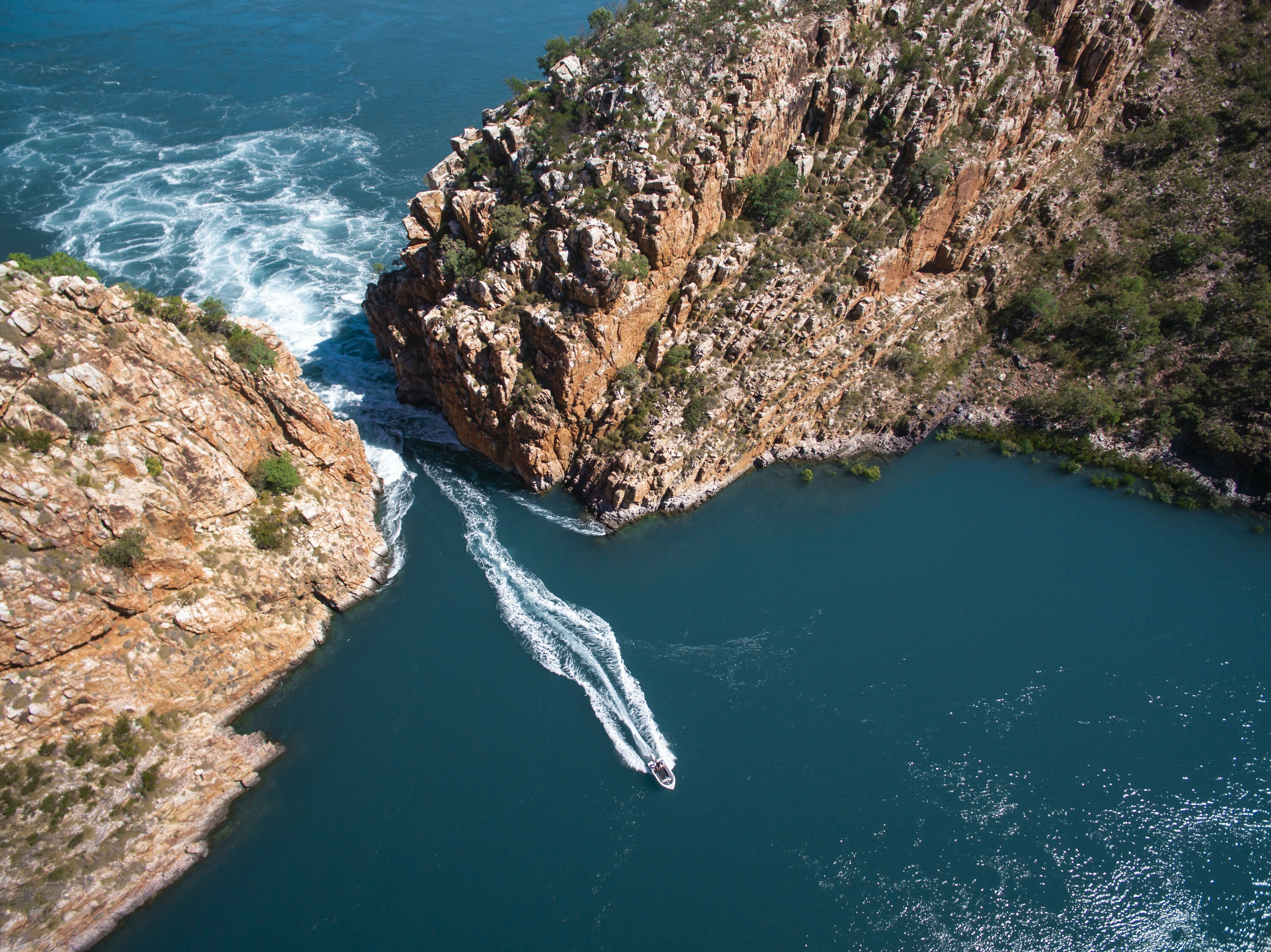 Aerial view of the Horizontal Falls, Talbot Bay