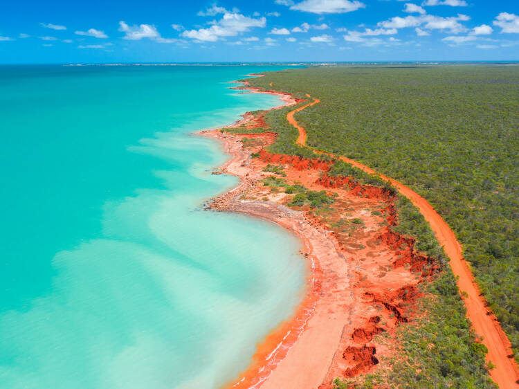 Aerial view of The Crab Creek Road, Roebuck Bay 