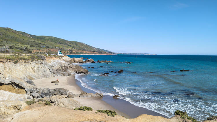 Camp across from the sand at Leo Carrillo State Park