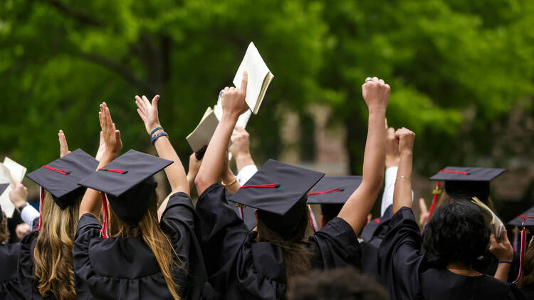 People graduating university