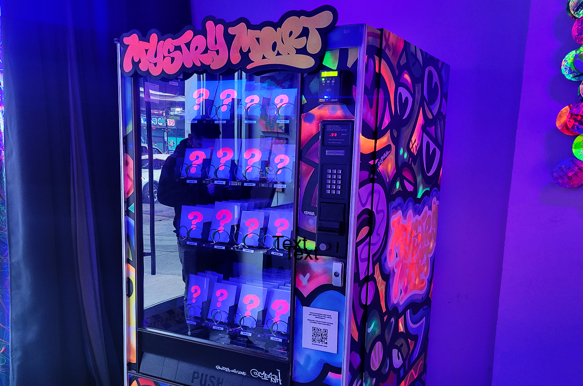 This vending machine dispenses art from a local artist