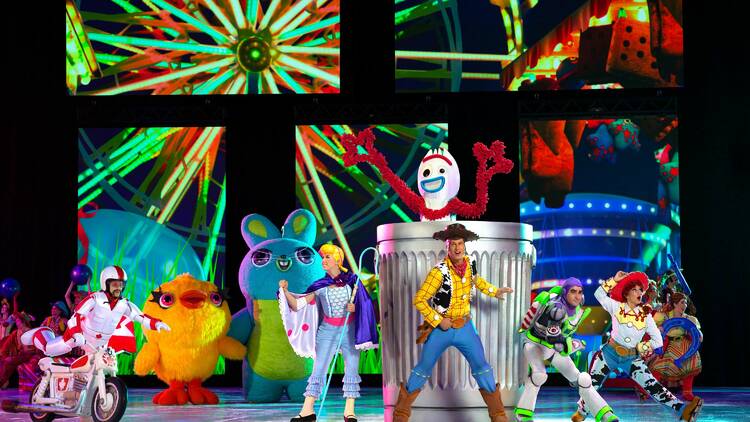 Characters from Toy Story on stage