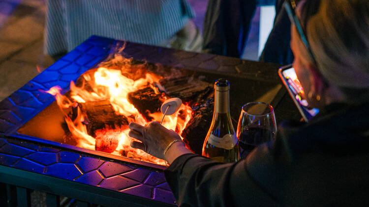 An open fire pit