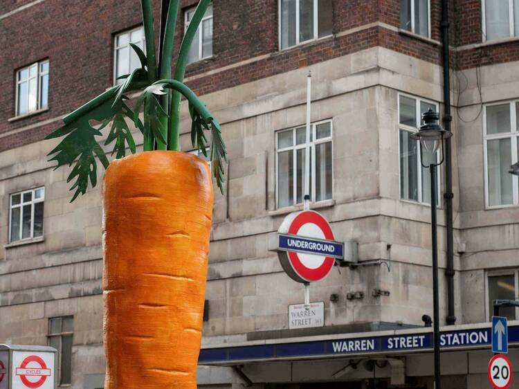 Why have these giant carrot sculptures popped up in Fitzrovia?