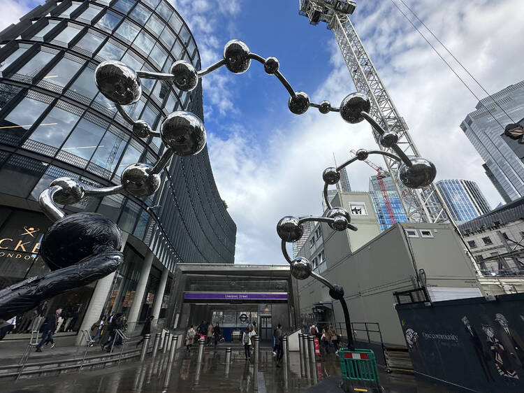 A shiny new Yayoi Kusama sculpture has appeared outside Liverpool Street station