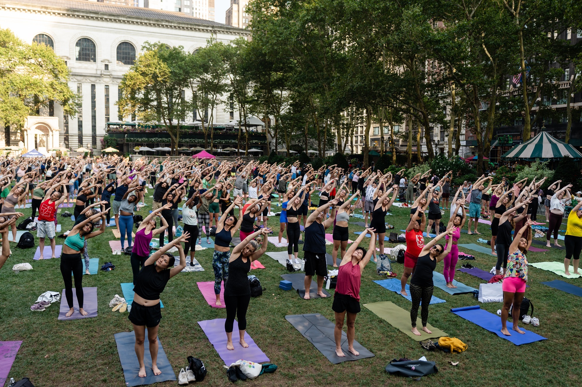 Deepak Chopra is leading a massive free yoga class in Bryant Park