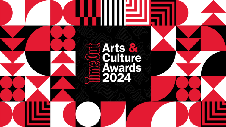 A black, white and red graphic for the Time Out Arts & Culture Awards 2024.