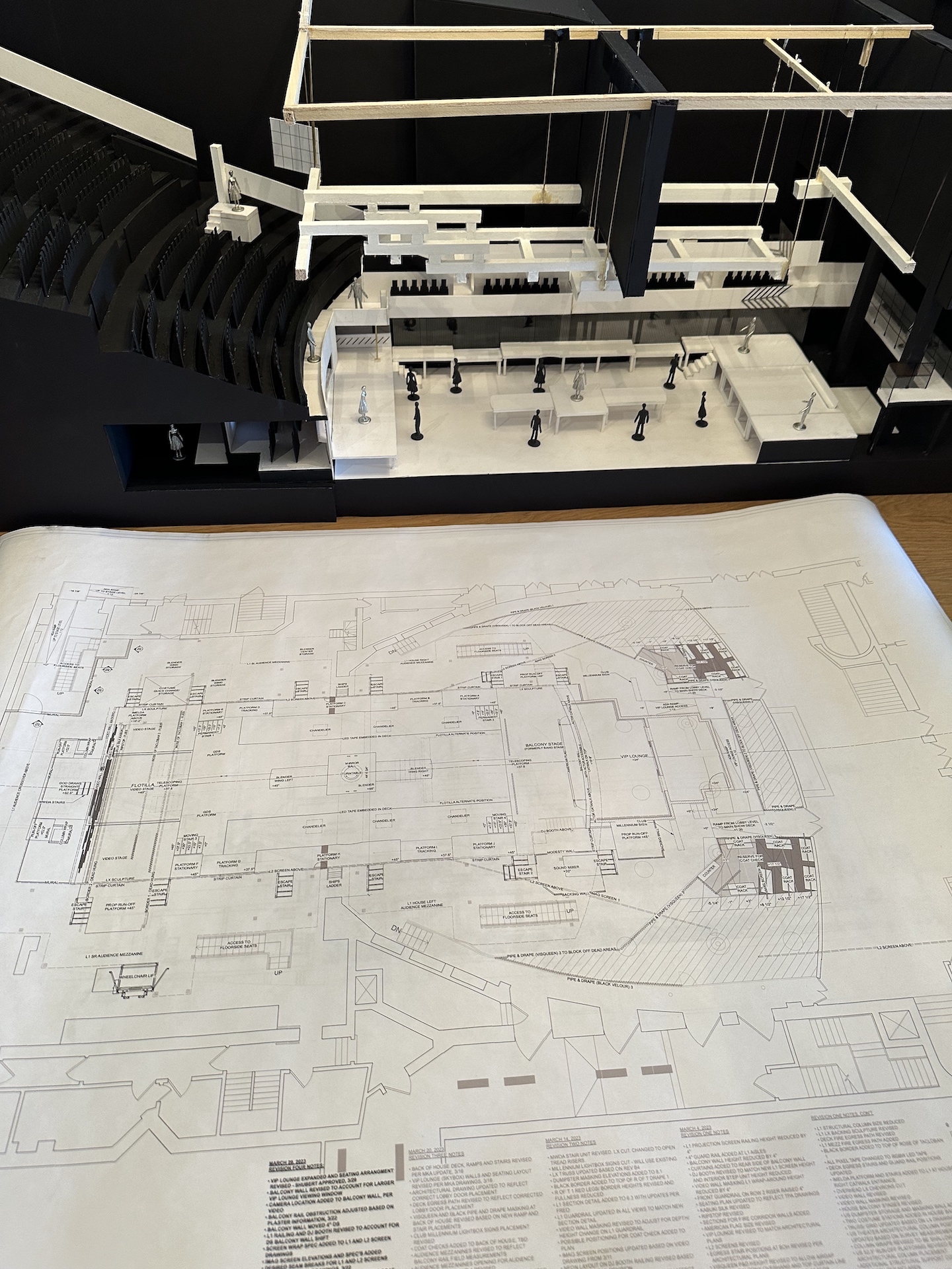 David Korins Here Lies Love blueprints