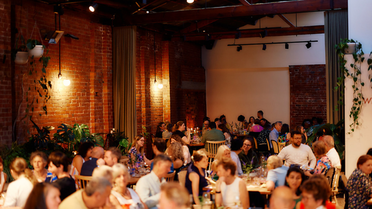 Attendees gathered at Free to Feed's Fitzroy North event space.