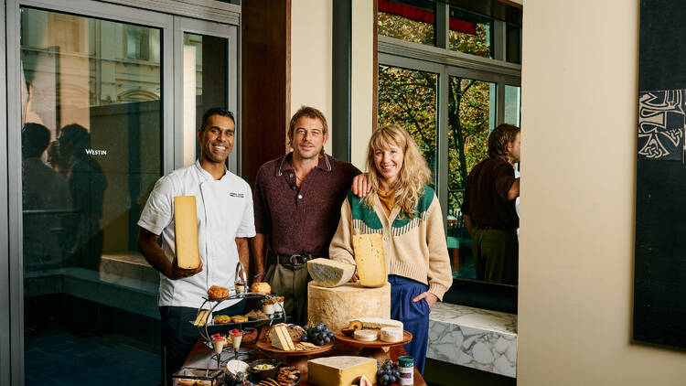 The Studd siblings and the Westin's executive chef Apoorva Kunte.