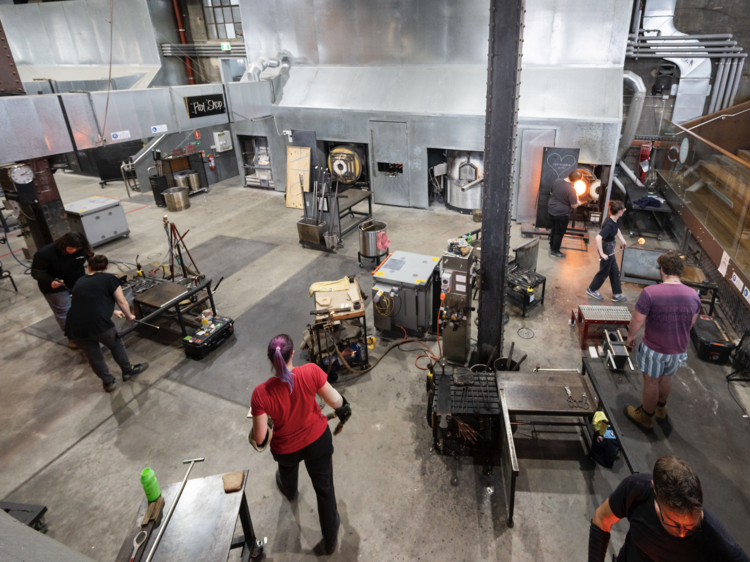 Blow glass at Canberra Glassworks Workshop