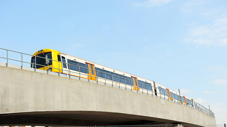 Overground train in London 