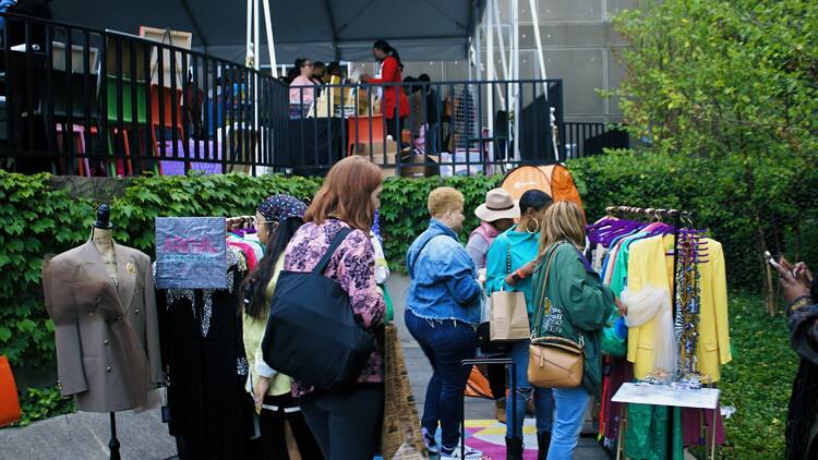 people shopping at a marketplace