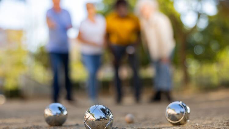 Play pétanque at Alexandra Palace Park