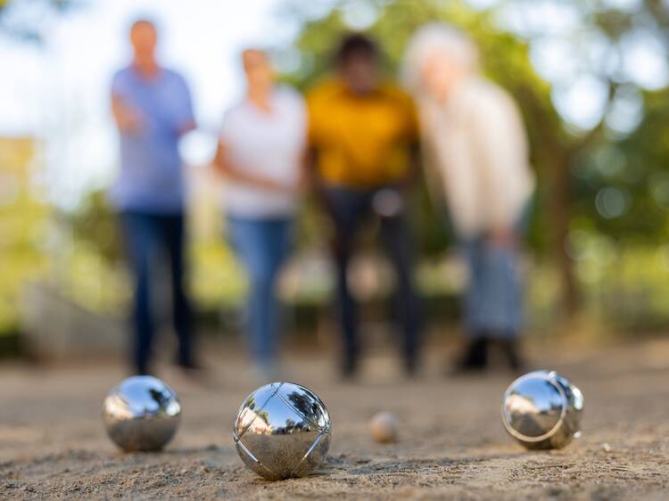 Play pétanque at Alexandra Palace Park