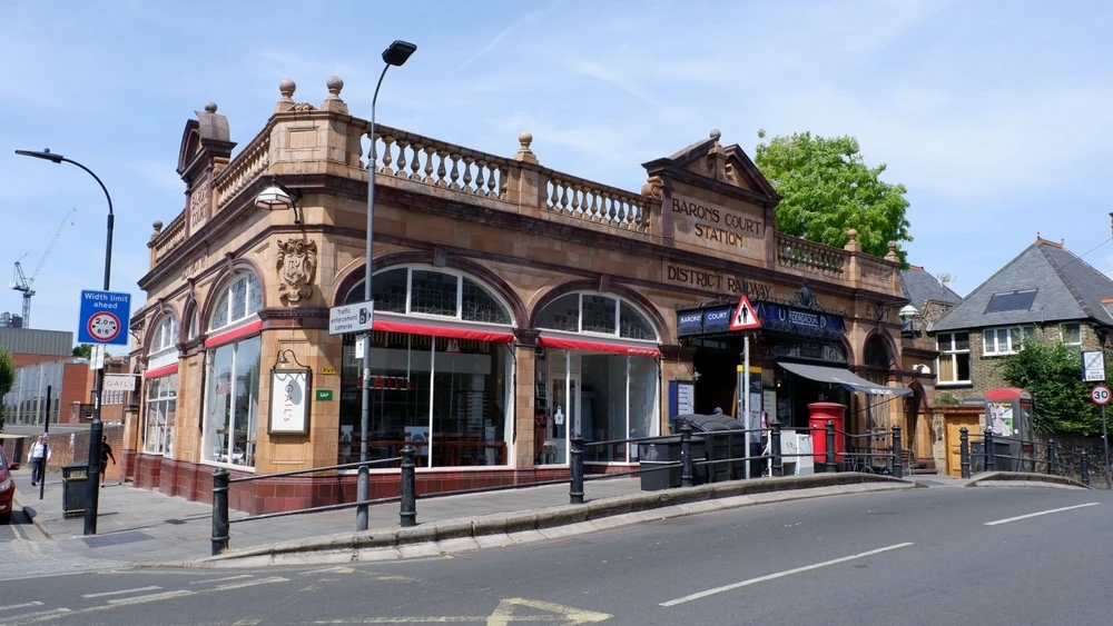 Baron&rsquo;s Court tube station in Hammersmith, west London