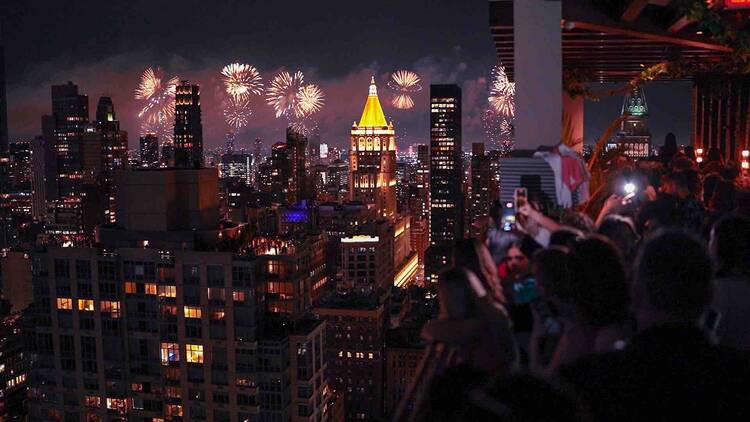 fireworks over Manhattan