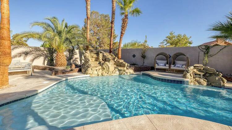 The tropical oasis with a resort pool