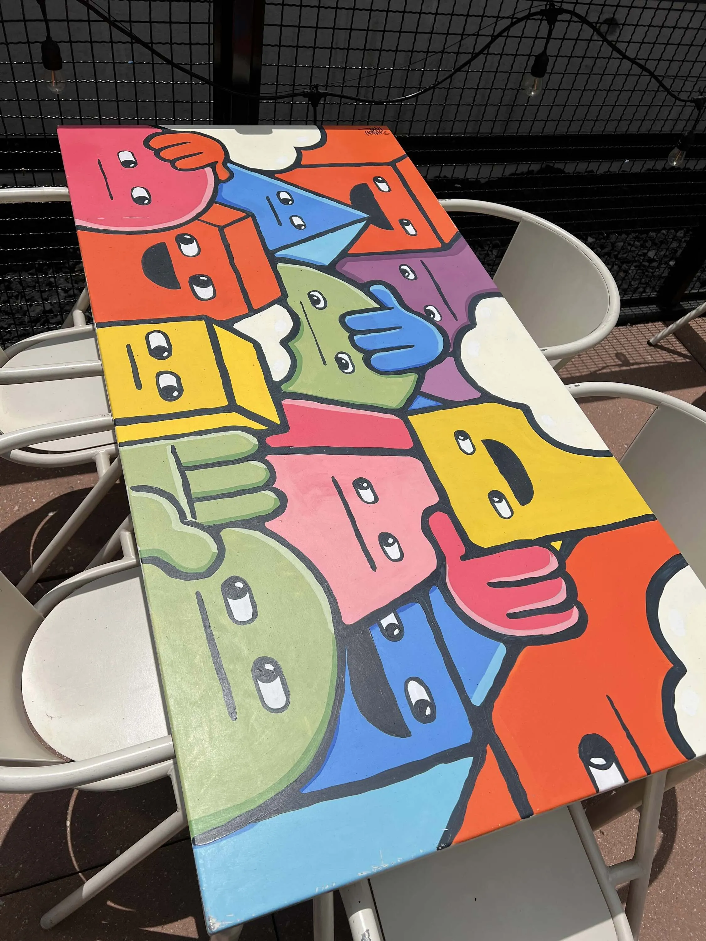 a painted table