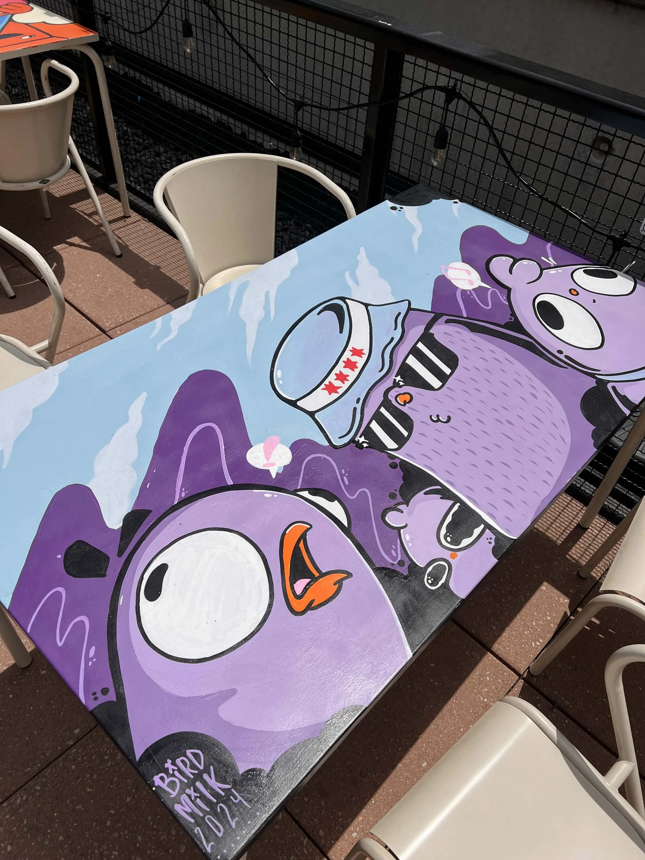 a painted table